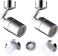 universal splash filter faucet, 720° rotating aerator sink, big angle large flow dual function faucet aerator, rotatable bubbler tap sprayer attachment for kitchen bathroom (2pcs) - enhanced seo logo