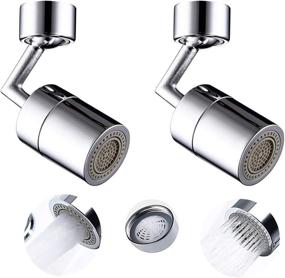 img 4 attached to Universal Splash Filter Faucet, 720° Rotating Aerator Sink, Big Angle Large Flow Dual Function Faucet Aerator, Rotatable Bubbler Tap Sprayer Attachment for Kitchen Bathroom (2pcs) - Enhanced SEO