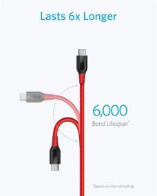 img 2 attached to 🔴 Anker Powerline+ Кабель USB-C к USB-A [10 футов], Быстрая зарядка Нейлоновый шнур для Samsung Galaxy S10 / S9 / S9 +, S8 / S8 +, Note 8, LG V20 / G5 / G6 и других (красный)