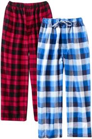 img 2 attached to 👦 Youth Size Big Boys Plaid Cotton Lounge Pants Sleepwear Bottoms 8 10 12 14 16