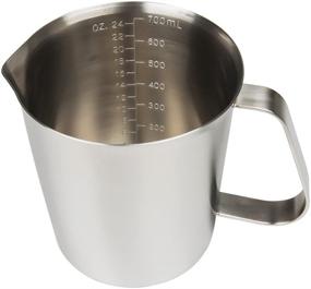 img 3 attached to 🥛 Stainless Steel Measuring Cup (24OZ/ 0.7Liter- 3 Cup) with Markings and Handle - Ideal for Espresso Machines, Milk Frothing, Latte Art