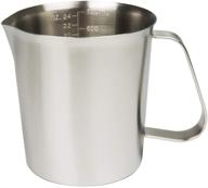 🥛 stainless steel measuring cup (24oz/ 0.7liter- 3 cup) with markings and handle - ideal for espresso machines, milk frothing, latte art логотип