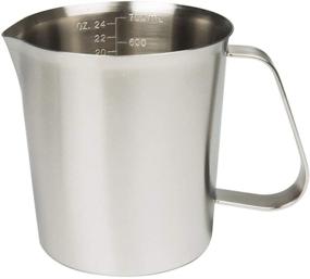 img 4 attached to 🥛 Stainless Steel Measuring Cup (24OZ/ 0.7Liter- 3 Cup) with Markings and Handle - Ideal for Espresso Machines, Milk Frothing, Latte Art