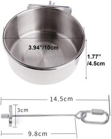 img 1 attached to 🦜 2 Pack Bird Food Bowl Set with Fruit Skewer Holder - Stainless Steel Parrot Feeder for Cage - Cat and Dog Stainless Steel Bowls - Bird Cage Food and Water Bowls