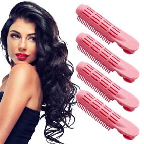 img 4 attached to Volumizing Naturally Curlers Styling 4Pcs Pink