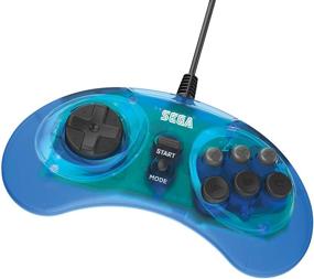 img 2 attached to 🎮 Retro-Bit Official Sega Genesis USB Controller: Arcade Pad for Sega Genesis Mini, Switch, PC, Mac, Steam, RetroPie, Raspberry Pi - Clear Blue