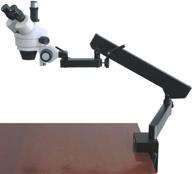 amscope sm-6tx trinocular stereo zoom microscope, wh10x eyepieces, 3.5x-45x magnification, 0.7x-4.5x zoom objective, ambient lighting, clamping articulating arm stand, includes 0.5x barlow lens – professional grade logo