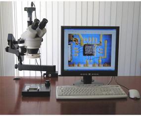 img 2 attached to AmScope SM-6TX Trinocular Stereo Zoom Microscope, WH10x Eyepieces, 3.5X-45X Magnification, 0.7X-4.5X Zoom Objective, Ambient Lighting, Clamping Articulating Arm Stand, Includes 0.5X Barlow Lens – Professional Grade