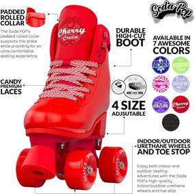 img 3 attached to Adjustable Roller Skates for Girls and Boys - Fits 4 Shoe Sizes - Crazy Skates' Soda Pop