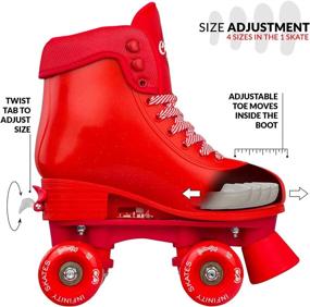 img 2 attached to Adjustable Roller Skates for Girls and Boys - Fits 4 Shoe Sizes - Crazy Skates' Soda Pop