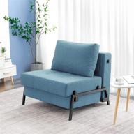 🛋️ vonanda denim blue sofa bed, convertible sleeper chair with hidden legs – multi-function breathable linen folding guest bed for small apartments and rooms логотип