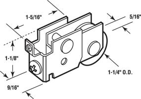 img 1 attached to 🪞 Prime-Line N 6625 Mirror Door Roller Assembly featuring 1-1/4-Inch Nylon Ball Bearing