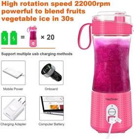 img 2 attached to USB Rechargeable HAOZINRAN Portable Blender for Shakes and Smoothies - Mini Blenders for Smoothies, Personal Blenders On-The-Go