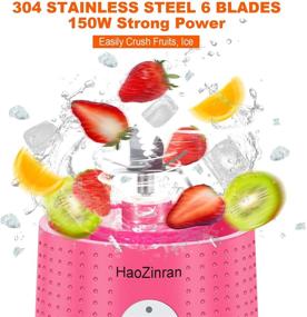 img 3 attached to USB Rechargeable HAOZINRAN Portable Blender for Shakes and Smoothies - Mini Blenders for Smoothies, Personal Blenders On-The-Go