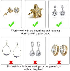 img 1 attached to 💫 Adjustable Hypoallergenic Earring Back Lifts - 925 Sterling Silver Secure Backings, Magic Earring Backs with Easy-to-Use Features for Ear Lobe Lifter, Instantly Lift Earring Backs - 2 Pairs (Daisy)