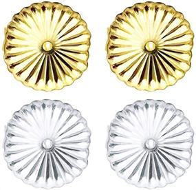 img 4 attached to 💫 Adjustable Hypoallergenic Earring Back Lifts - 925 Sterling Silver Secure Backings, Magic Earring Backs with Easy-to-Use Features for Ear Lobe Lifter, Instantly Lift Earring Backs - 2 Pairs (Daisy)