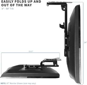 img 1 attached to VIVO Black Manual Flip Down Ceiling Mount for Flat 📺 TVs & Monitors 17-37 Inches (MOUNT-M-FD37B) - Folding Pitched Roof Mounting