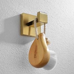 img 3 attached to Stylish and Sturdy BATHSIR Brushed Gold Towel Hooks - Wall Mounted Coat Hook 2 Pack Stainless Steel for A Well-Organized Bathroom