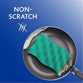 img 2 attached to 🧽 O-Cedar Scrunge Multi-Use Non-Scratch Scrubbing Sponges - Pack of 6, Ideal for Kitchen and Bathroom Cleaning, Blue