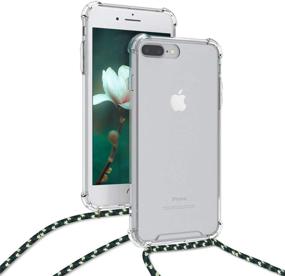 img 1 attached to kwmobile Apple iPhone 7 Plus / 8 Plus Crossbody Case - Clear TPU Cover with Lanyard Cord Strap - Transparent/Green/White/Black