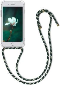 img 4 attached to kwmobile Apple iPhone 7 Plus / 8 Plus Crossbody Case - Clear TPU Cover with Lanyard Cord Strap - Transparent/Green/White/Black