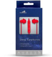 🎧 red hibermate sleep ear buds with sound isolation - 3 adjustable tips for all ear sizes. suitable for sleeping, sports, meditation - volume control and mic included - experience safe listening without radiation logo