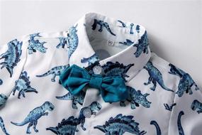 img 2 attached to 🦖 Gentleman Boys' Clothing - Hemopos Summer Dinosaur Printed Sleeve