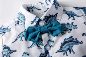 img 1 attached to 🦖 Gentleman Boys' Clothing - Hemopos Summer Dinosaur Printed Sleeve