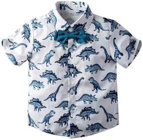 img 4 attached to 🦖 Gentleman Boys' Clothing - Hemopos Summer Dinosaur Printed Sleeve