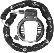 🔒 enhanced black m-wave frame lock with chain for improved security logo