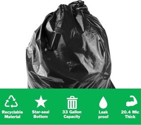 img 2 attached to 🗑️ 250 Count 33 Gallon Trash Bags, 30 Gallon, 32 Gallon Garbage Bulk Trash Can Liners - Medium Duty, 20.4 Micron, Black