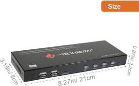 img 2 attached to 🔁 4K@60Hz 4:2:0 HDMI KVM Switch - J-Tech Digital with Quick Switch USB 2.0 Hub, HotKey Push Button Wired Desktop Controller, Auto Scan, HDMI and USB Cables Included (JTECH-KV41)