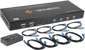 img 4 attached to 🔁 4K@60Hz 4:2:0 HDMI KVM Switch - J-Tech Digital with Quick Switch USB 2.0 Hub, HotKey Push Button Wired Desktop Controller, Auto Scan, HDMI and USB Cables Included (JTECH-KV41)