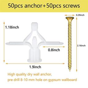 img 3 attached to 🔩 Hollow Wall Anchor Kit - Complete Set of Screw-in Drywall Anchors for Easy Mounting, Including Self-Drilling Fasteners