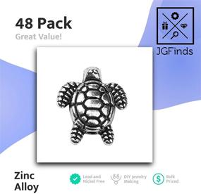 img 3 attached to 🐢 Premium Turtle 3D Charm Spacer Beads - 48 Pack, Silver Tone 1/2 Inch, 1.3mm Hole - Ideal for DIY Crafts, Jewelry Making and Findings