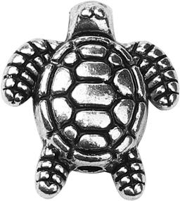 img 4 attached to 🐢 Premium Turtle 3D Charm Spacer Beads - 48 Pack, Silver Tone 1/2 Inch, 1.3mm Hole - Ideal for DIY Crafts, Jewelry Making and Findings