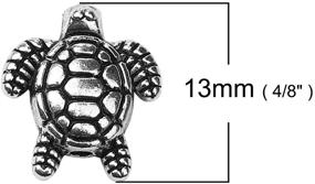 img 2 attached to 🐢 Premium Turtle 3D Charm Spacer Beads - 48 Pack, Silver Tone 1/2 Inch, 1.3mm Hole - Ideal for DIY Crafts, Jewelry Making and Findings