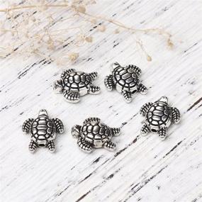 img 1 attached to 🐢 Premium Turtle 3D Charm Spacer Beads - 48 Pack, Silver Tone 1/2 Inch, 1.3mm Hole - Ideal for DIY Crafts, Jewelry Making and Findings