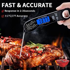 img 3 attached to 🔥 Nicecho Instant Read Meat Thermometer - Digital Food Thermometer for Cooking Kitchen - Candy Thermometer with Backlight, Magnet and Foldable Probe - Ideal for Deep Frying, Baking, Outdoor Grilling, BBQ