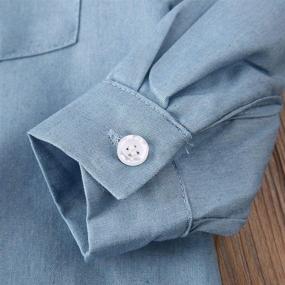 img 2 attached to Little Letters Sleeve Button Flannel Boys' Clothing for Tops, Tees & Shirts