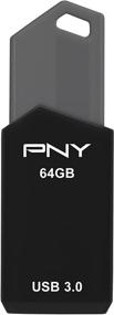 img 2 attached to 💽 PNY 64GB Retractable USB 3.0 Flash Drive, Black (P-FD64GTRTC-GE)