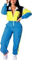 👗 eosiedur women's pullover hoodies jumpsuit zipper jacket windbreaker elastic waistband pants one piece tracksuit set: stylish and comfortable athletic wear for women логотип