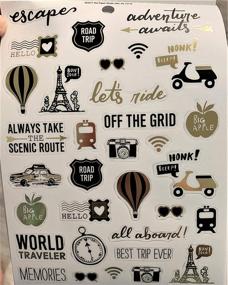 img 1 attached to 🌸 Elegant Blooms & Things Travel Sticker Book: 235-Piece Collection in Black, Gold Foil, White - Perfect for Journals, Albums, and Planners