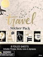 🌸 elegant blooms & things travel sticker book: 235-piece collection in black, gold foil, white - perfect for journals, albums, and planners logo