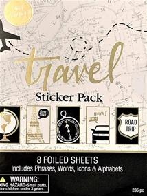 img 4 attached to 🌸 Elegant Blooms & Things Travel Sticker Book: 235-Piece Collection in Black, Gold Foil, White - Perfect for Journals, Albums, and Planners