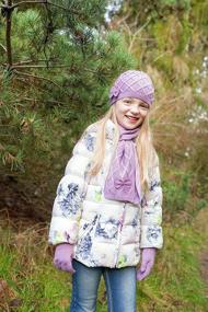 img 1 attached to Adorable Criss Cross Scarf Glove Set - Perfect for Fashionable Young Girls