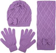 adorable criss cross scarf glove set - perfect for fashionable young girls logo