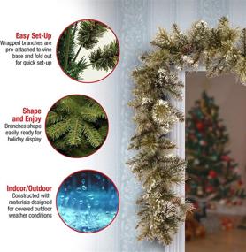 img 1 attached to 6-Foot Green Glittery Pine Christmas Garland with Pine Cones, Frosted Branches - National Tree Company Artificial Christmas Collection