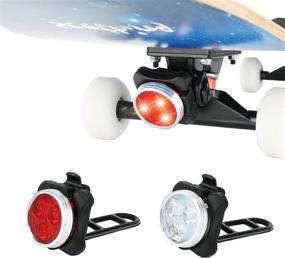 img 4 attached to MoKo LED Skateboard Lights 2-Pack - USB Rechargeable Black Lights for Night Riding on Skateboards, Longboards, Scooters, and Bicycles