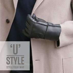 img 1 attached to 🧤 YISEVEN Sheepskin Mittens: Premium Shearling Leather Men's Accessories for Ultimate Warmth and Style